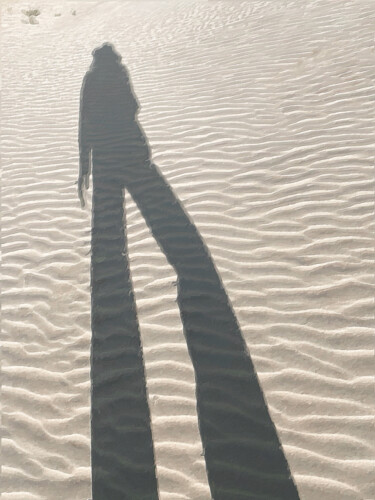 Картина под названием "Beach Woman Shadow…" - Tony Rubino, Подлинное произведение искусства, Акрил Установлен на Деревянная…