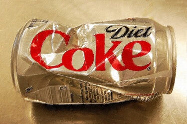 Painting titled "Diet Coke Can Coca-…" by Tony Rubino, Original Artwork, Acrylic Mounted on Wood Stretcher frame