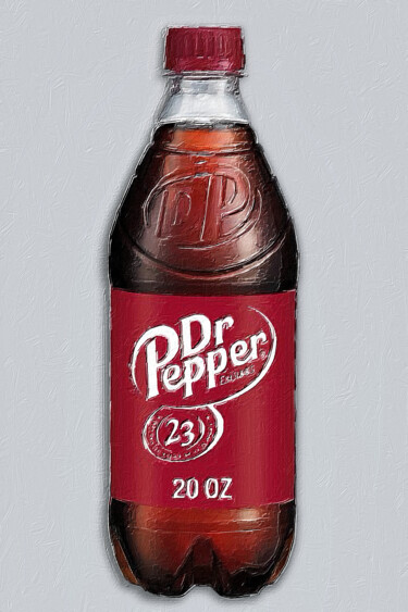 Картина под названием "Dr. Pepper Bottle O…" - Tony Rubino, Подлинное произведение искусства, Акрил Установлен на Деревянная…