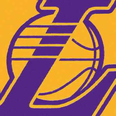 Pintura intitulada "LA Lakers Basketbal…" por Tony Rubino, Obras de arte originais, Acrílico Montado em Armação em madeira