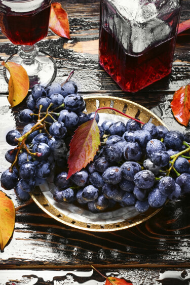 Pittura intitolato "Grapes Chef Kitchen…" da Tony Rubino, Opera d'arte originale, Acrilico Montato su Telaio per barella in…