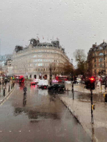 Картина под названием "Rain Drops Paris" - Tony Rubino, Подлинное произведение искусства, Акрил Установлен на Деревянная рам…