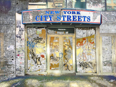 Painting titled "City Streets" by Tony Rubino, Original Artwork, Acrylic Mounted on Wood Stretcher frame
