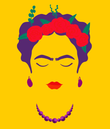 Pintura intitulada "Frida Kahlo Abstrac…" por Tony Rubino, Obras de arte originais, Acrílico Montado em Armação em madeira