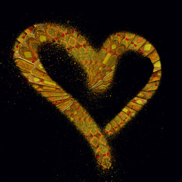 Malerei mit dem Titel "Heart Golden for Wo…" von Tony Rubino, Original-Kunstwerk, Acryl Auf Keilrahmen aus Holz montiert