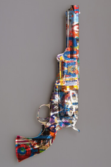 Картина под названием "Graffiti Gun" - Tony Rubino, Подлинное произведение искусства, Акрил Установлен на Деревянная рама дл…