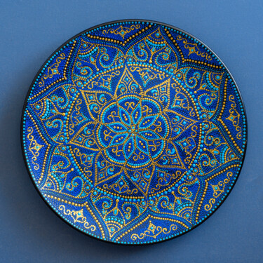 Картина под названием "Mandala Decorative…" - Tony Rubino, Подлинное произведение искусства, Акрил Установлен на Деревянная…