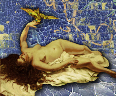 Ζωγραφική με τίτλο "Venus Graffiti Tatt…" από Tony Rubino, Αυθεντικά έργα τέχνης, Ακρυλικό Τοποθετήθηκε στο Ξύλινο φορείο σκ…