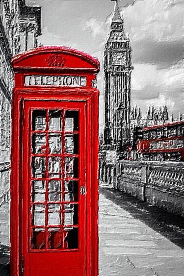 Pittura intitolato "London Phone Booth…" da Tony Rubino, Opera d'arte originale, Acrilico Montato su Telaio per barella in l…