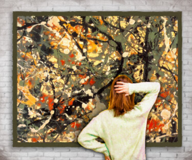 Connoisseur Observation Of Jackson Pollock Malerei mit dem Titel "Connoisseur Observa…" von Tony Rubino, Original-Kunstwerk, Acryl Auf Keilrahmen aus Holz montiert