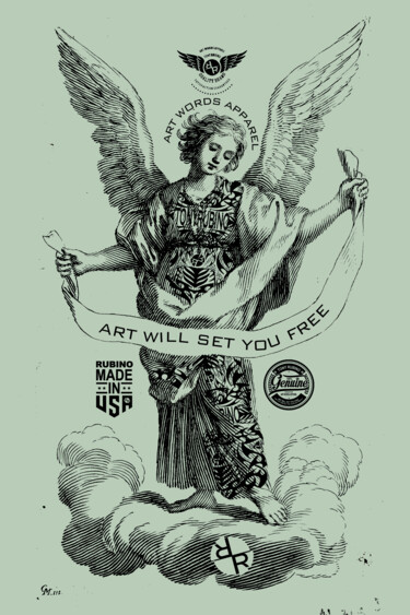 Pintura intitulada "Rubino Angel" por Tony Rubino, Obras de arte originais, Acrílico Montado em Armação em madeira