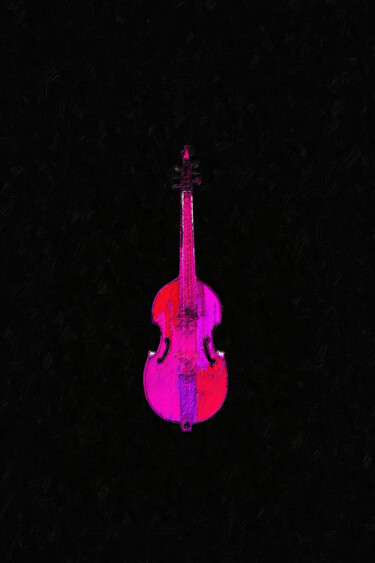 Ζωγραφική με τίτλο "Pink Violin" από Tony Rubino, Αυθεντικά έργα τέχνης, Ακρυλικό Τοποθετήθηκε στο Ξύλινο φορείο σκελετό