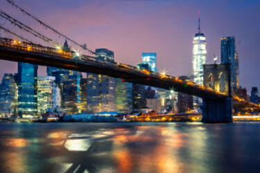 Картина под названием "New York City Brook…" - Tony Rubino, Подлинное произведение искусства, Акрил Установлен на Деревянная…