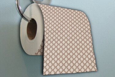 Pintura titulada "Gucci Toilet Paper…" por Tony Rubino, Obra de arte original, Acrílico Montado en Bastidor de camilla de ma…