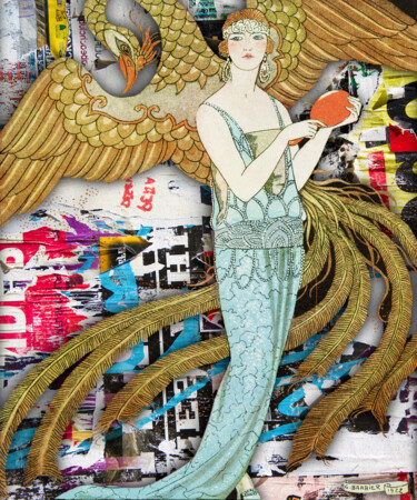 제목이 "Graffiti Angel Art…"인 미술작품 Tony Rubino로, 원작, 아크릴 나무 들것 프레임에 장착됨