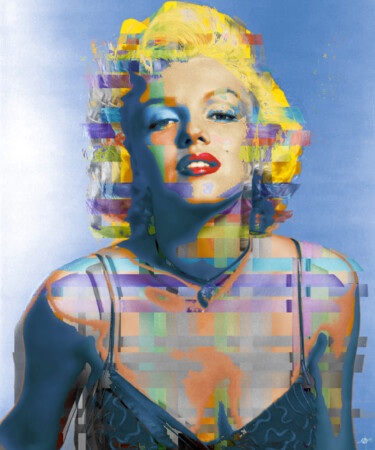 Painting titled "Digital Marilyn Mon…" by Tony Rubino, Original Artwork, Acrylic Mounted on Wood Stretcher frame