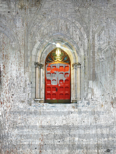 Painting titled "Church" by Tony Rubino, Original Artwork, Acrylic Mounted on Wood Stretcher frame