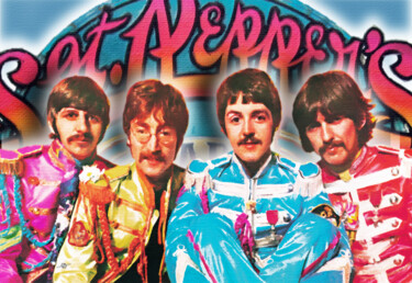 Pintura titulada "The Beatles Sgt. Pe…" por Tony Rubino, Obra de arte original, Acrílico Montado en Bastidor de camilla de m…