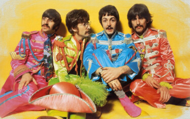 "The Beatles Sgt. Pe…" başlıklı Tablo Tony Rubino tarafından, Orijinal sanat, Akrilik Ahşap Sedye çerçevesi üzerine monte ed…