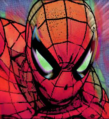 Pintura intitulada "Spider-Man Pop" por Tony Rubino, Obras de arte originais, Acrílico Montado em Armação em madeira