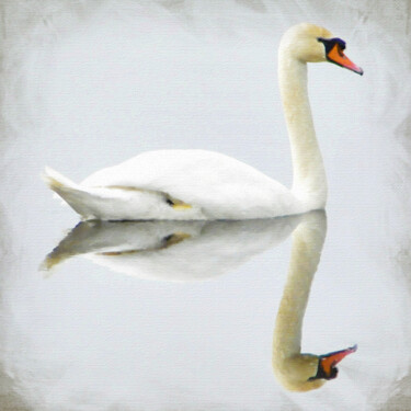 Painting titled "Swan" by Tony Rubino, Original Artwork, Acrylic Mounted on Wood Stretcher frame
