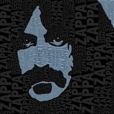 Malerei mit dem Titel "Frank Zappa" von Tony Rubino, Original-Kunstwerk, Acryl Auf Keilrahmen aus Holz montiert