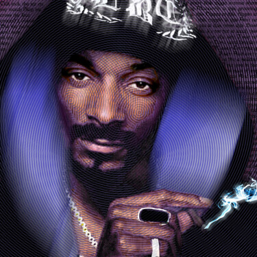 제목이 "Snoop and Lyrics"인 미술작품 Tony Rubino로, 원작, 아크릴 나무 들것 프레임에 장착됨