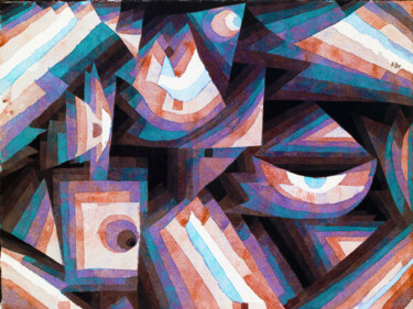 Peinture intitulée "Paul Klee Tribute A…" par Tony Rubino, Œuvre d'art originale, Acrylique Monté sur Châssis en bois