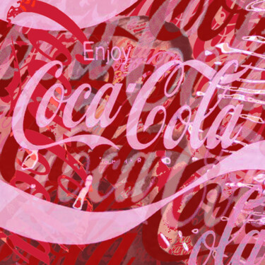 Malerei mit dem Titel "Coca-Cola Collage" von Tony Rubino, Original-Kunstwerk, Acryl Auf Keilrahmen aus Holz montiert