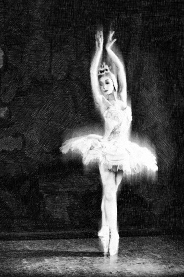 Pintura titulada "Ballet Dancer Exten…" por Tony Rubino, Obra de arte original, Acrílico Montado en Bastidor de camilla de m…