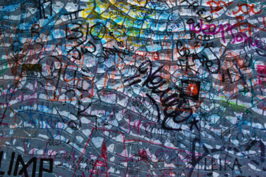 "Black cracked Graff…" başlıklı Tablo Tony Rubino tarafından, Orijinal sanat, Akrilik Ahşap Sedye çerçevesi üzerine monte ed…
