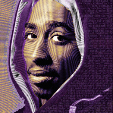 Painting titled "Tupac Shakur and Ly…" by Tony Rubino, Original Artwork, Acrylic Mounted on Wood Stretcher frame