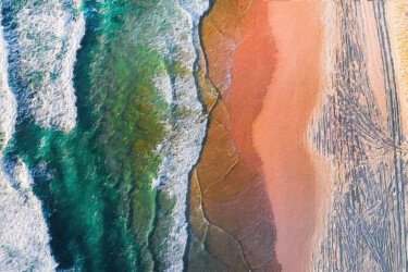 Pittura intitolato "Beach Sunset Ocean…" da Tony Rubino, Opera d'arte originale, Acrilico Montato su Telaio per barella in l…