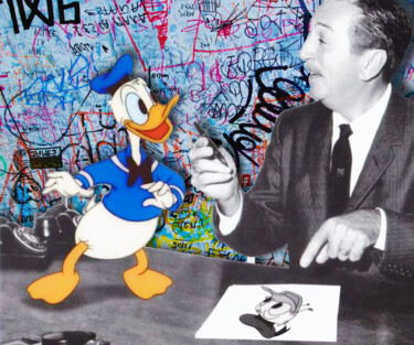 Malerei mit dem Titel "Donald Duck Walt Di…" von Tony Rubino, Original-Kunstwerk, Acryl Auf Keilrahmen aus Holz montiert