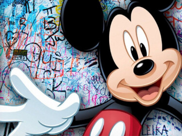 Painting titled "Mickey Mouse Pop Ar…" by Tony Rubino, Original Artwork, Acrylic Mounted on Wood Stretcher frame