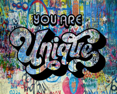 Pintura titulada "You Are Unique Sign…" por Tony Rubino, Obra de arte original, Acrílico Montado en Bastidor de camilla de m…
