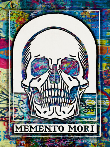 Painting titled "Memento mori Graffi…" by Tony Rubino, Original Artwork, Acrylic Mounted on Wood Stretcher frame
