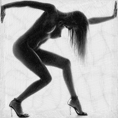 Картина под названием "Survive Nude Woman" - Tony Rubino, Подлинное произведение искусства, Акрил Установлен на картон