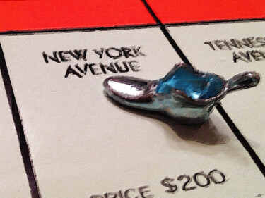 "Monopoly Board Cust…" başlıklı Tablo Tony Rubino tarafından, Orijinal sanat, Akrilik Ahşap Sedye çerçevesi üzerine monte ed…