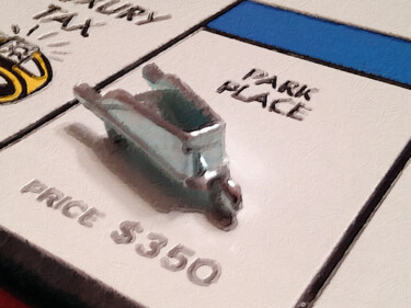 Pintura titulada "Monopoly Board Cust…" por Tony Rubino, Obra de arte original, Acrílico Montado en Bastidor de camilla de m…