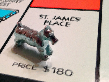 Картина под названием "Monopoly Board Cust…" - Tony Rubino, Подлинное произведение искусства, Акрил Установлен на Деревянная…