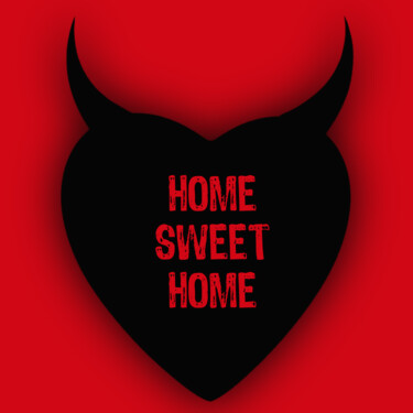 Ζωγραφική με τίτλο "Devil Heart Home Sw…" από Tony Rubino, Αυθεντικά έργα τέχνης, Ακρυλικό Τοποθετήθηκε στο Ξύλινο φορείο σκ…