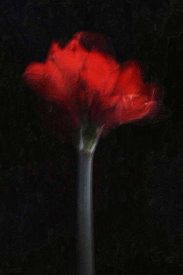 Pintura titulada "Red Flower Floral A…" por Tony Rubino, Obra de arte original, Acrílico Montado en Bastidor de camilla de m…