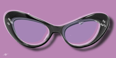 Ζωγραφική με τίτλο "Retro Glasses Funky…" από Tony Rubino, Αυθεντικά έργα τέχνης, Ακρυλικό Τοποθετήθηκε στο Ξύλινο φορείο σκ…