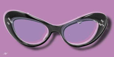 Pintura intitulada "Retro Glasses Funky…" por Tony Rubino, Obras de arte originais, Acrílico Montado em Armação em madeira