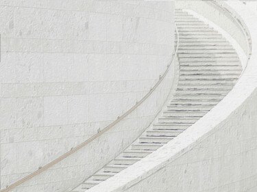 Malerei mit dem Titel "White On White Stai…" von Tony Rubino, Original-Kunstwerk, Acryl Auf Keilrahmen aus Holz montiert