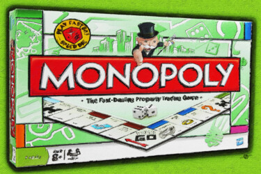 Pintura titulada "Monopoly Board Game…" por Tony Rubino, Obra de arte original, Acrílico Montado en Bastidor de camilla de m…