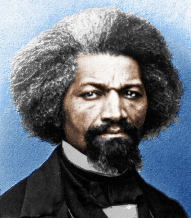 Painting titled "Frederick Douglass…" by Tony Rubino, Original Artwork, Acrylic Mounted on Wood Stretcher frame