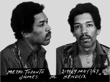 Ζωγραφική με τίτλο "Jimi Hendrix Mug Sh…" από Tony Rubino, Αυθεντικά έργα τέχνης, Ακρυλικό Τοποθετήθηκε στο Ξύλινο φορείο σκ…