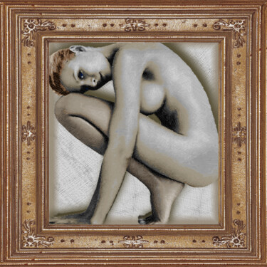 Malerei mit dem Titel "Art Woman Framed" von Tony Rubino, Original-Kunstwerk, Acryl Auf Keilrahmen aus Holz montiert